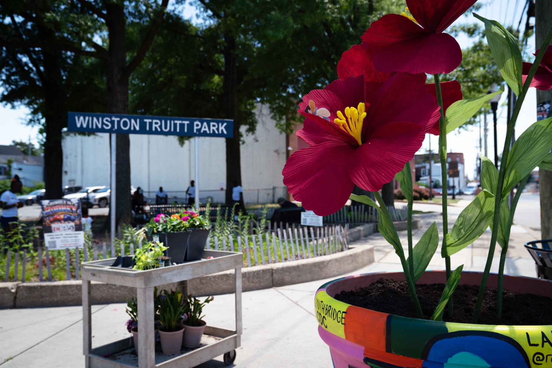Fresh planters brighten Winston Truitt Park
